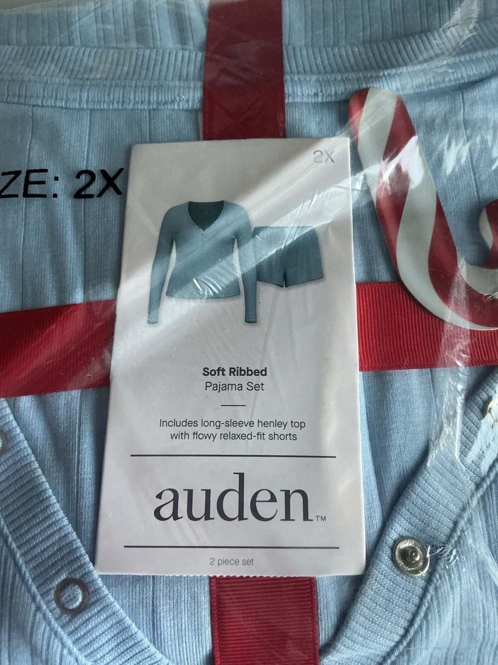 Auden Soft Ribbed Pajama Set Size 2X - Picture 2 of 4